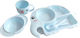 BestFor Feeding Set Elephant made of Plastic Blue 5pcs