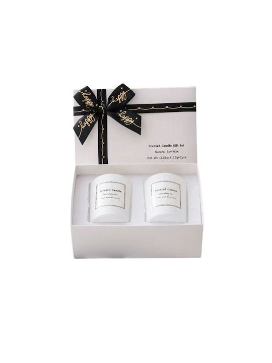 Mele Scented Soy Candle Jar with Scent Sandalwood White 110gr 2pcs