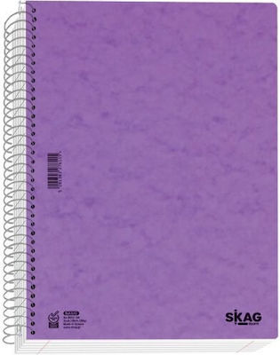 Skag Basic Spiral Notebook, Lined, 21x30cm, 2 Subjects, Purple 276108