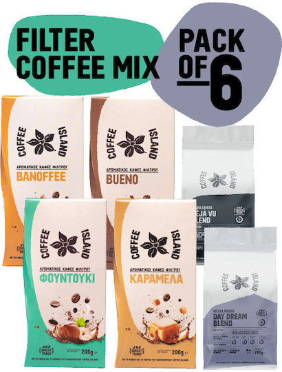 Coffee Island Καφές Φίλτρου Bundle 6 x Banoffee Αλεσμένος 6x200gr
