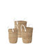 The Home Deco Factory Set of Decorative Baskets Plastic with Handles Brown 3pcs
