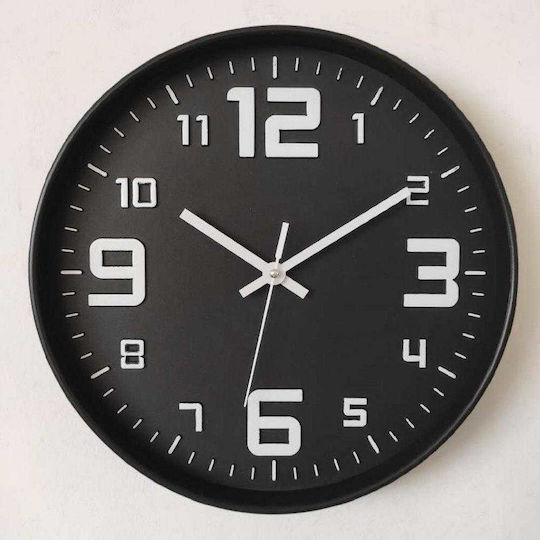 Oriana Ferelli Wanduhr Kunststoff Schwarz Ø29.3cm Oriana Ferelli Wanduhr Kunststoff Schwarz Ø29.3cm