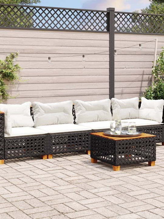 Set Outdoor Lounge Black with Pillows 5pcs