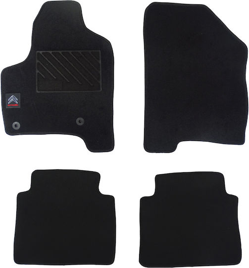 Autopataki Set of Front and Rear Mats 4pcs for Citroen C3 Picasso 2008-2017 Black