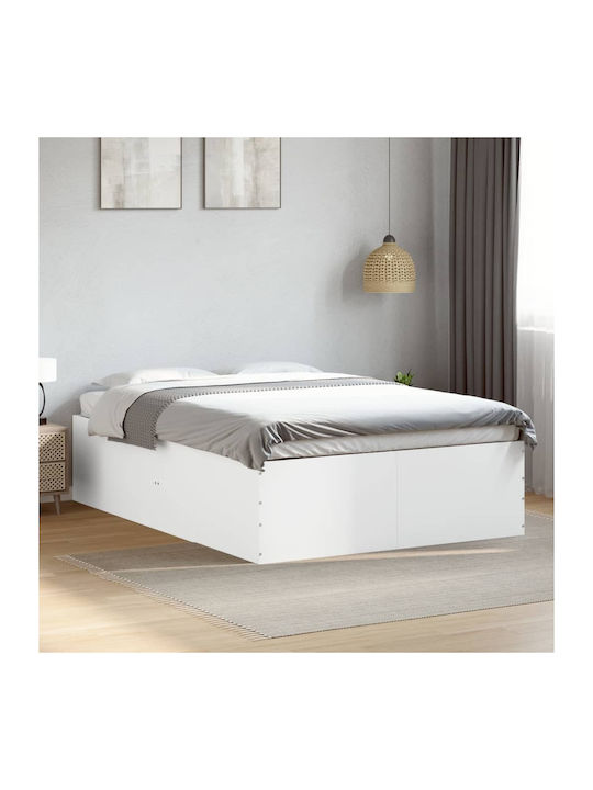 King Size Holzbett Weiß mit Lattenrost für Matratze 190x190cm