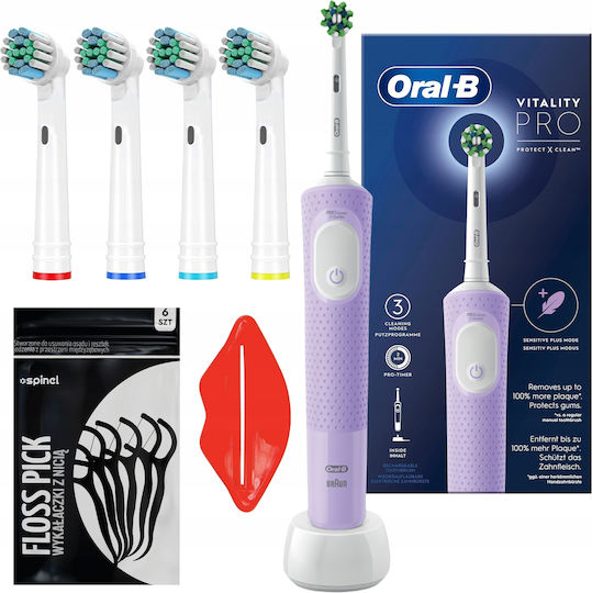 Oral-B Vitality Pro Protect X Clean Ηλεκτρική Οδοντόβουρτσα Λιλά