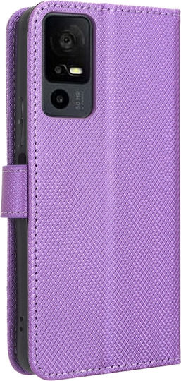 Tcl 40 Nxtpaper 5g Buchhülle Lila mit Diamant-Textur