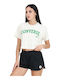 Converse Chuck Γυναικείο Αθλητικό Crop T-shirt Λευκό