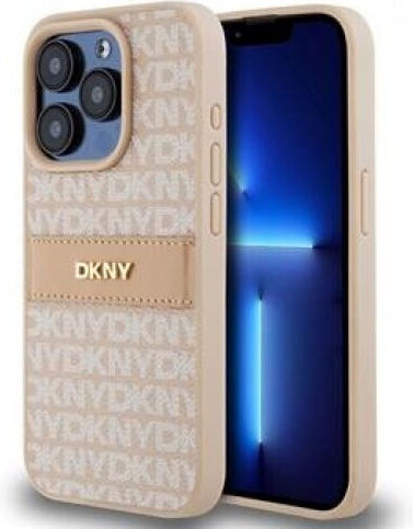 Θήκη Dkny Pu Leather Repeat Pattern Tonal Stripe Case Apple Iphone 15 Pro Max 6.7" Pink