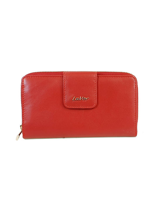 Lavor Small Leather Women's Wallet with RFID Red