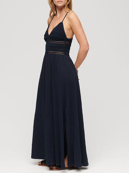 Superdry D3 Ovin Jersey Maxi Kleid DarkBlue