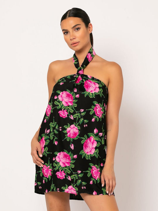 Noobass Mini Dress Black - Pink