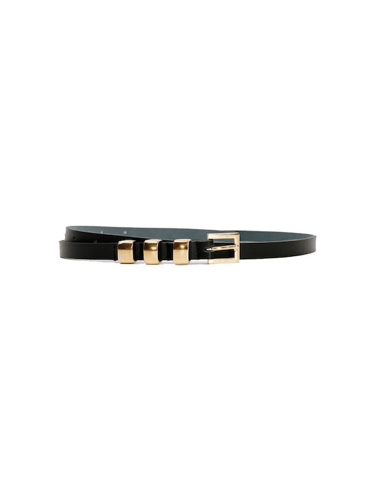 Leather Twist Women's Belt Black