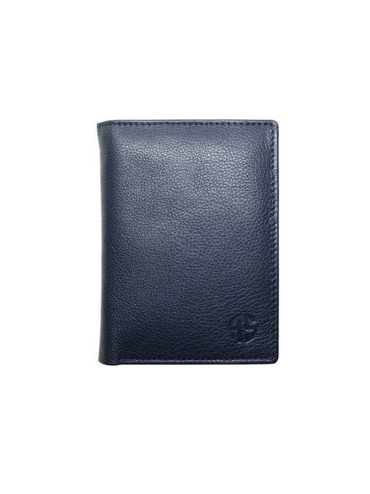 Alpha Status Men's Leather Wallet with RFID Blue