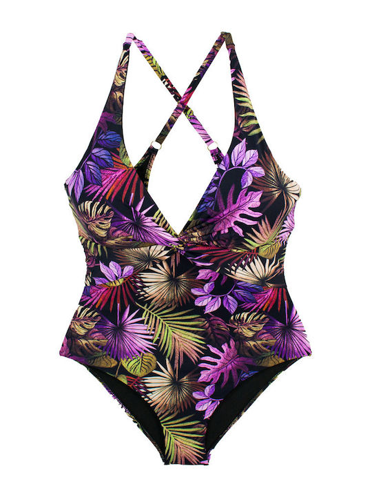 Bonito One-Piece Swimsuit Floral Black