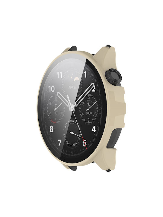 Xiaomi Watch S1 Pro Tempered Glass Film Pc Watch Case Ivory White