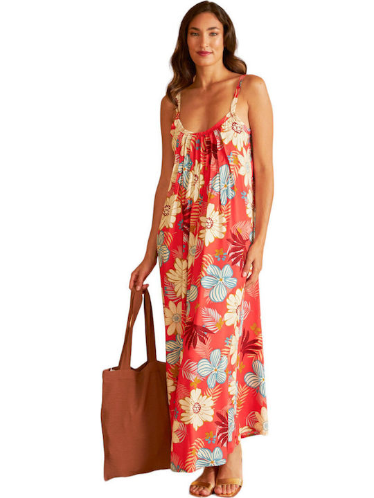 Harmony Damen Maxi Kleid Strand Red