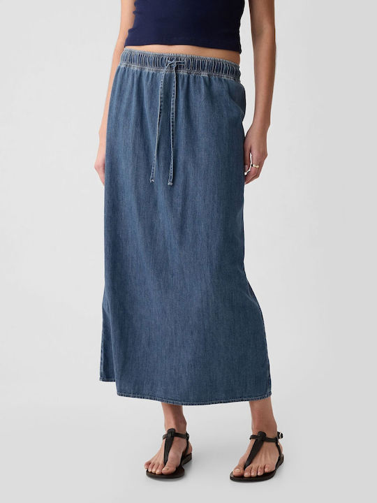 Τζιν Ψηλόμεση Maxi Φούστα Medium Indigo