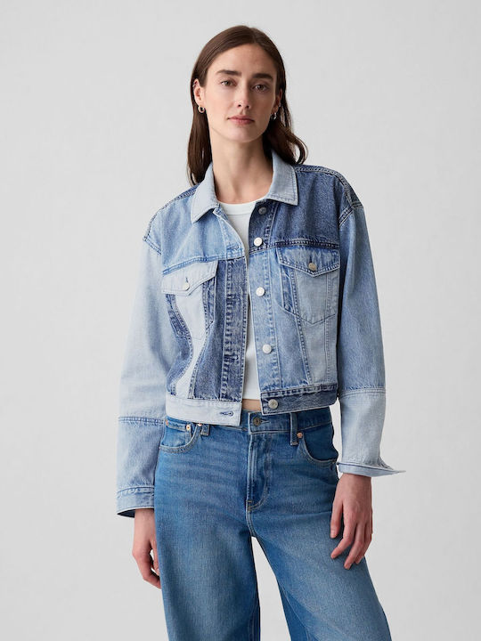 Women's Long Jean Jacket for Spring or Autumn Medium Indigo