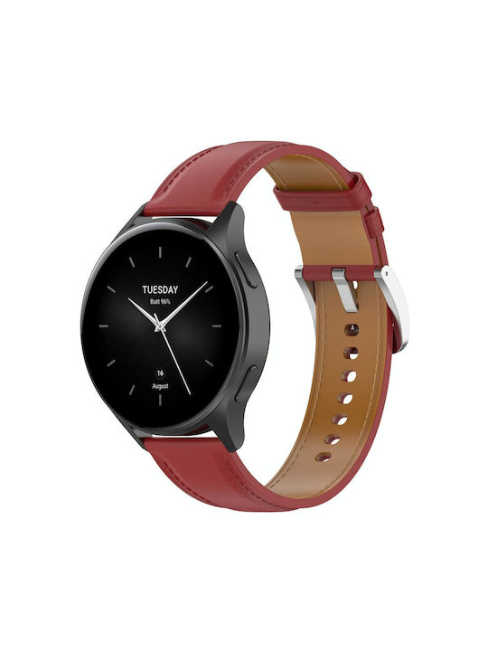 Huawei Watch Buds Xiaomi Watch S2 22mm Genuine Leather Watch Band Red