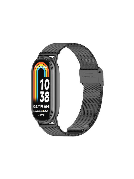 Xiaomi Mi Band 8 Mijobs Milan Buckle Metal Stainless Steel Watch Band Black