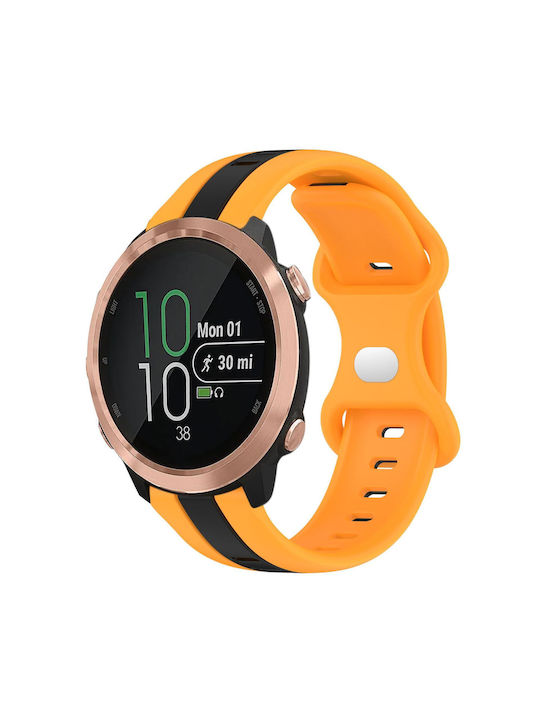 Garmin Forerunner 645 Music 20mm Butterfly Buckle Two color Silicone Watch Band Black yellow Skroutz.gr