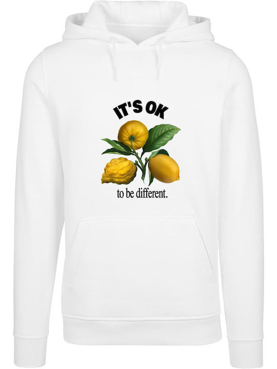 It's Ok Men's Sweatshirt with Hood White