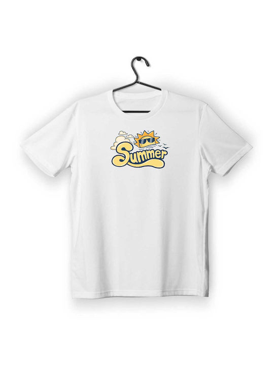 T-shirt Unisex White Σχέδιο Summer Day