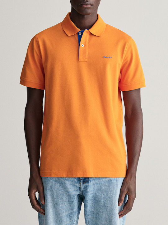 Gant Bluza Bărbătească cu Mânecă Scurtă Polo Orange