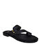 Leder Flache Sandalen für Damen Anatomisch in Schwarz Farbe