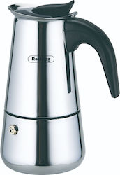 Rosberg Cafetiere Pentru Plită 6 Căni Inox Argintiu Rosberg Cafetiere Pentru Plită 6 Căni Inox Argintiu