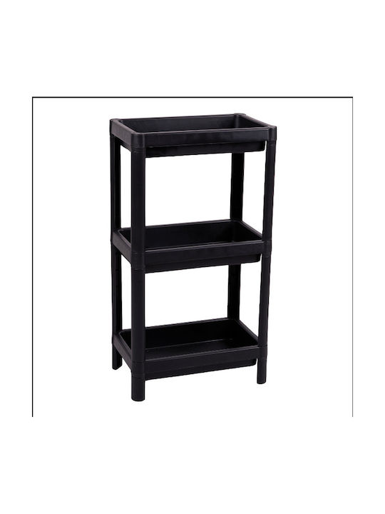 Sidirela Kitchen Rack Plastic 3 Tiers Black 35x23x70cm