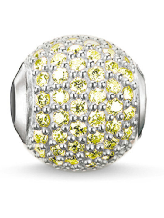 Thomas Sabo Charm με Πέτρες από Ασήμι με Ζιργκόν Πράσινο