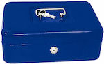 Metron Cash Box with Lock Blue