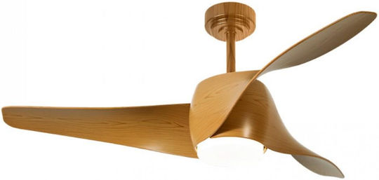 Fos me Ventilator De Tavan 132.08cm Cu Lentile De Mărire Bej / Maro
