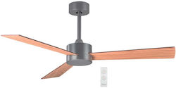 Primo PRCF-80619 130cm Deckenventilator Grau / Braun