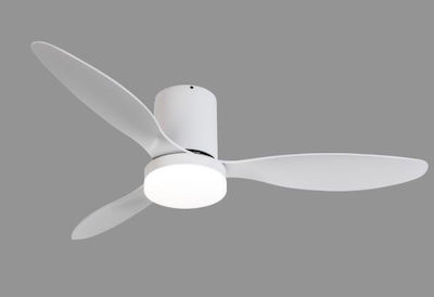 Fos me Ceiling Fan 132.08cm with Light and Remote Control White