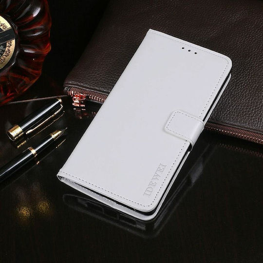 Lg G7 Thinq Idewei Crazy Horse Texture Horizontal Flip Leather Case Holder & Card Slots & Wallet White