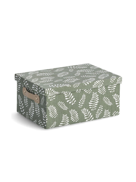 Fabric Storage Box with Lid Green 36x26x16.5cm 1pcs