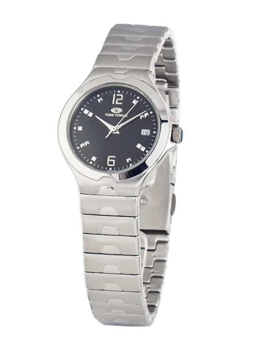 Time Force Γυναικείο Ρολόι 28mm Μπαταρίας με Ασημί Μεταλλικό Μπρασελέ