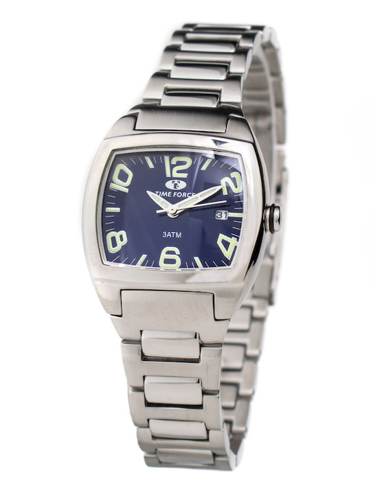Time Force Γυναικείο Ρολόι 28mm Μπαταρίας με Ασημί Μεταλλικό Μπρασελέ