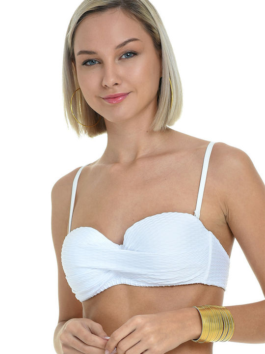 MiandMi Fără bretele Top bikini white