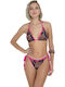 Set Bikini Floral Φουξ – Μαύρο
