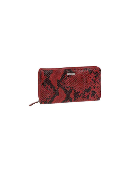 Lavor Small Leather Women's Wallet Cards with RFID Red