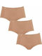 24/7 Midi Βαμβακερά High Waist Women's Slip 3Pack Beige