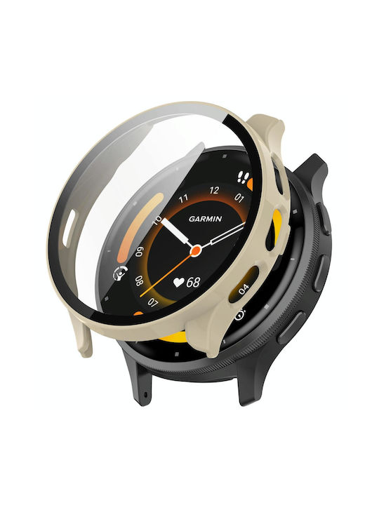 Garmin Venu 3 Pc + Tempered Glass Film Integrated Watch Case Ivory White