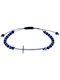 Armband Schnur Silber Kreuz Lapislazuli