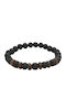 Handmade Men's Bracelet Black Lava Stones Brown Coconut Beads Tatu Moyo