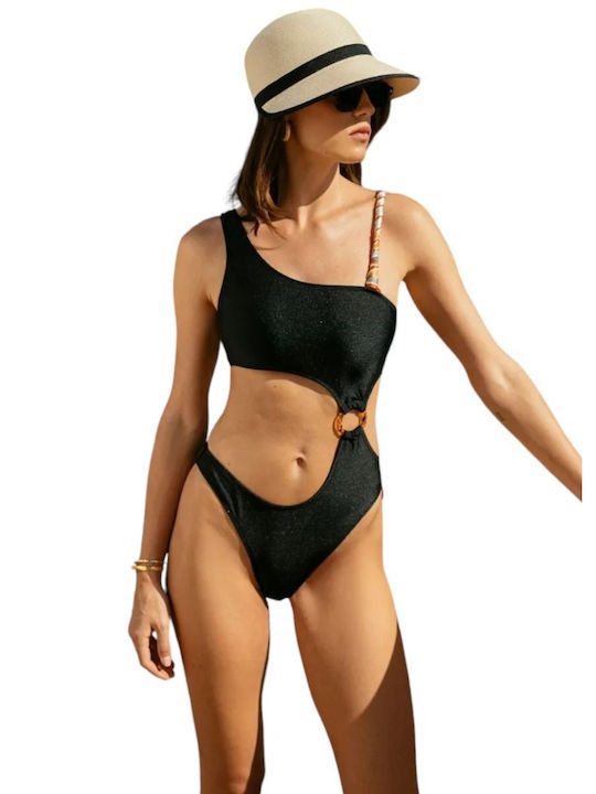 Nikama One-Piece Swimsuit with Cutouts Black