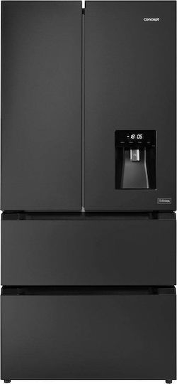 Concept Eingebauter Side-by-Side Kühlschrank 506Es NoFrost H183xB83.6xT70.6cm. Schwarz LA6683DS